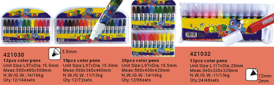 421030-421032->>MARKER-PERMANENT-DRY ERASE-HIGHLIGHTER>>WATER COLOR PEN