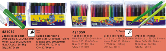 421057-421059->>MARKER-PERMANENT-DRY ERASE-HIGHLIGHTER>>WATER COLOR PEN