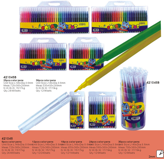 421045->>MARKER-PERMANENT-DRY ERASE-HIGHLIGHTER>>WATER COLOR PEN