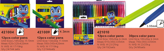 421004-421009-421010->>MARKER-PERMANENT-DRY ERASE-HIGHLIGHTER>>WATER COLOR PEN