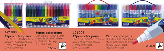 421006-421007->>MARKER-PERMANENT-DRY ERASE-HIGHLIGHTER>>WATER COLOR PEN