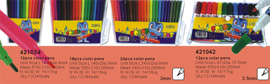 421034-421042->>MARKER-PERMANENT-DRY ERASE-HIGHLIGHTER>>WATER COLOR PEN