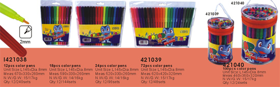 421038-421039-421040->>MARKER-PERMANENT-DRY ERASE-HIGHLIGHTER>>WATER COLOR PEN