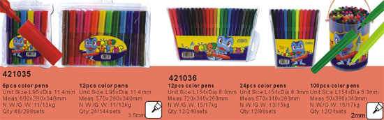 421035-421036->>MARKER-PERMANENT-DRY ERASE-HIGHLIGHTER>>WATER COLOR PEN