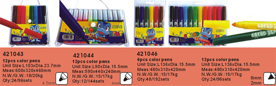 421043-421044-421046->>MARKER-PERMANENT-DRY ERASE-HIGHLIGHTER>>WATER COLOR PEN