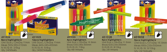 431024-431025-431026-431028-431032->>MARKER-PERMANENT-DRY ERASE-HIGHLIGHTER>>HIGHLIGHTER