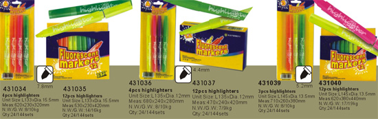 431034-431035-431036-431037-431039-431040->>MARKER-PERMANENT-DRY ERASE-HIGHLIGHTER>>HIGHLIGHTER