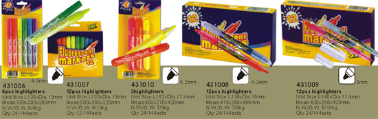 431006-431007-431010-431008-431009->>MARKER-PERMANENT-DRY ERASE-HIGHLIGHTER>>HIGHLIGHTER