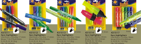 431011-431012-431013-431014-431017->>MARKER-PERMANENT-DRY ERASE-HIGHLIGHTER>>HIGHLIGHTER