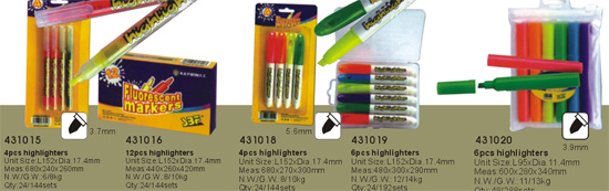 431015-431016-431018-431019-431020->>MARKER-PERMANENT-DRY ERASE-HIGHLIGHTER>>HIGHLIGHTER