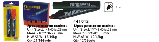 441012->>MARKER-PERMANENT-DRY ERASE-HIGHLIGHTER>>PERMANENT MARKER