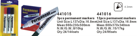 441015->>MARKER-PERMANENT-DRY ERASE-HIGHLIGHTER>>PERMANENT MARKER